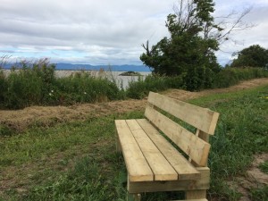 Des bancs comme celui-ci ont été installé le long du sentier.