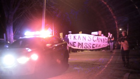 Manifestation en opposition à TransCanada à Saint-Onésime