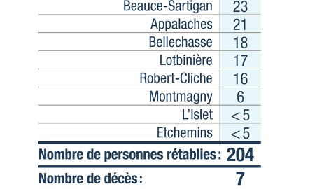 La moyenne des cas guéris de la COVID-19 en Chaudière-Appalaches se maintient 