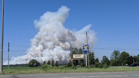 Feu à la Tourbière Lambert de Rivière-Ouelle 