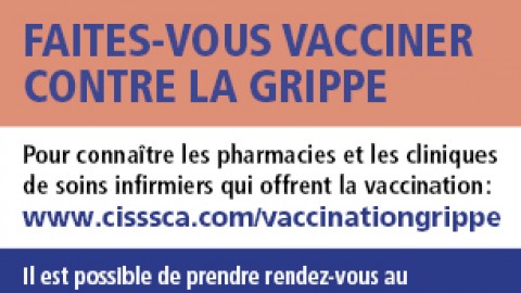 Il est temps de prendre rendez-vous pour se faire vacciner contre la grippe en Chaudière-Appalaches