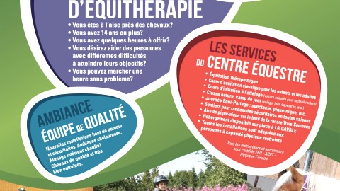 Le Centre d'Équithérapie La Remontée cherche des bénévoles