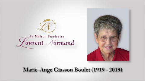 Marie-Ange Giasson Boulet (1919 - 2019)