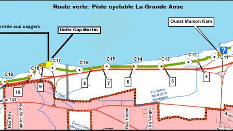 Les travaux prévus sur une section de la piste cyclable La Grande Anse reportés