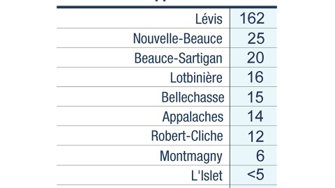 25 nouveaux cas positifs infectés par la COVID-19 en Chaudière-Appalaches