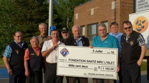  Les Chevaliers de Colomb donnent un montant de 1 100$ à la Fondation des services de santé de la MRC de L’Islet