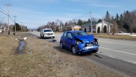 Collision entre deux voitures à Montmagny