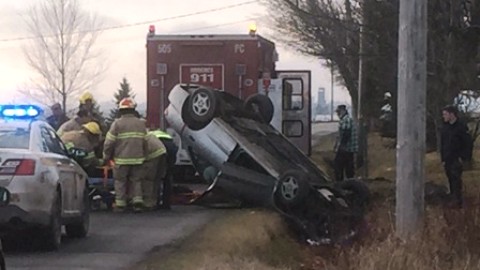 Accident de la route sur le rang du Nord