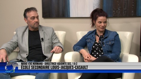 Entrevue - Stéphane Roy & Marie-Eve Normand, Activité «Génies en herbe» à Louis-J.- Casault -17 avril 2023