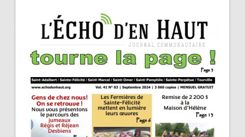 Le journal communautaire l’Écho d’en Haut de Saint-Pamphile met fin à son édition «papier»