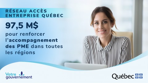 Réseau Accès entreprise Québec : 97,5 M$ pour  renforcer l’accompagnement des entrepreneurs dans toutes les régions  