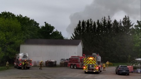 Début incendie chez Les serres Fleuri-Cap à Cap-Saint-Ignace