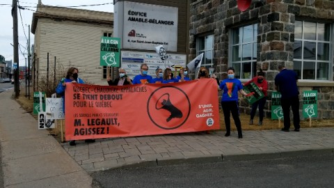 Manifestation à Montmagny de la CSN dans la cadre des négociations du secteur public