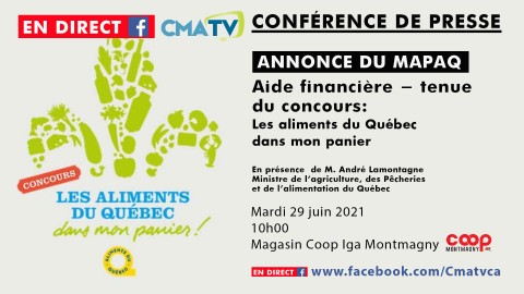 DIFFUSION EN DIRECT sur la page Facebook de CMATV