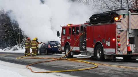 Un véhicule prend feu à Sainte-Félicité de L’Islet