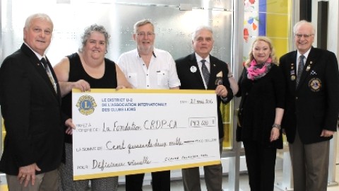 Les Clubs Lions de la région font un don de 142 000 $ à la Fondation du Centre de réadaptation en déficience physique Chaudière-Appalaches