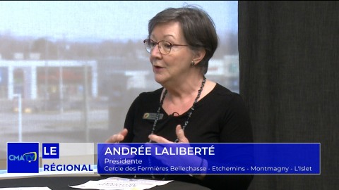Entrevue - Andrée Laliberté, prés. Fédération du Cercle des Fermières Bellechasse Etchemins Montmagny L'Islet - 28 avril 2025
