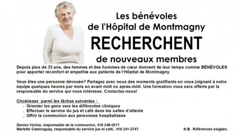 Entrevue : L'Hôpital de Montmagny à la recherche de bénévoles