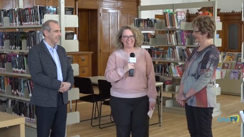 Entrevue - Alain Vallières Maire & Monique Rochefort, responsable de la bibliothèque de St-Vallier