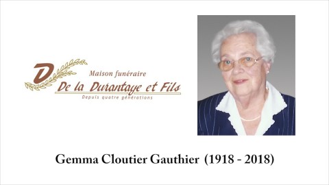 Gemma Cloutier Gauthier  (1918 - 2018)