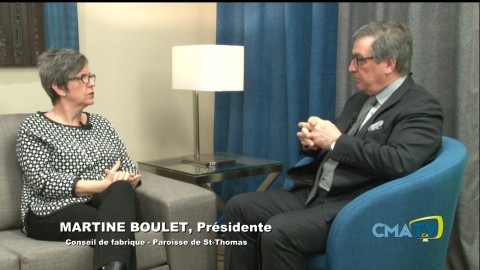 Entrevue - Martine Boulet présidente du conseil de fabrique de St-Thomas - 25 mars 2019