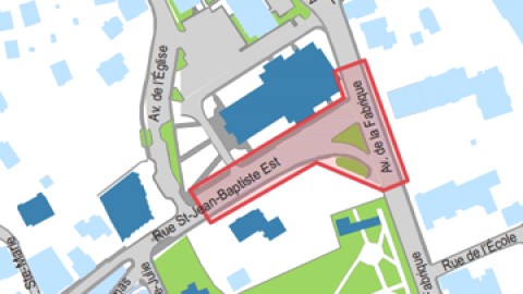 Fermetures de rues en raison du réaménagement de l'intersection de l'avenue la Fabrique et de la rue St-Jean-Baptiste Est