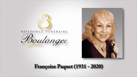 Françoise Paquet (1931 - 2020)