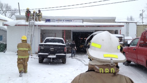 Intervention des pompiers de Montmagny sur la rue Bernatchez