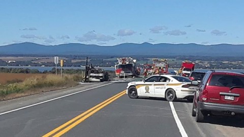 Une voiture prend feu à Saint-Michel-de-Bellechasse