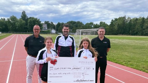 Les Enfants d’cœur remettent 2 500 $ au Club d’athlétisme Lavironde