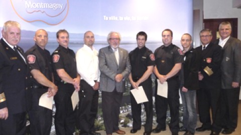 La Ville de Montmagny rend hommage à cinq pompiers