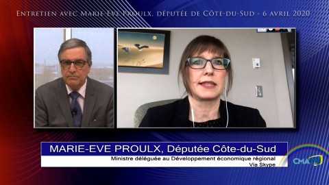 Entrevue - Marie-Eve Proulx, députée de Côte-du-Sud - 6 avril 2020