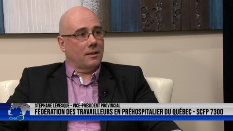 Entrevue - Stéphane Lévesque, vice prés  provincial   Fédération des travailleurs en préhospitalier - 22 février 2023