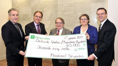 DESJARDINS REMET 65 000$ À CENTRAIDE QUÉBEC ET CHAUDIÈRE-APPALACHES