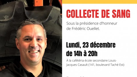 Une collecte de sang à Montmagny sous la présidence de Frédéric Ouellet 