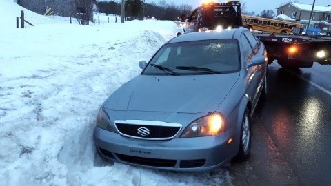 Plusieurs sorties de route ce matin en raison de la chaussée glacée dans la MRC de Montmagny