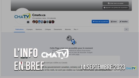 L'Info CMATV en bref du 14 septembre 2023