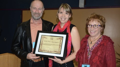 Catherine Bourgault reçoit le prix Philippe-Aubert-de-Gaspé