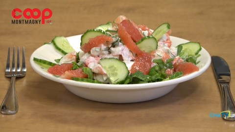 Chronique culinaire Magasin Coop IGA - Salade de crabe au fenouil et pamplemousse rose - 21 janvier 2021