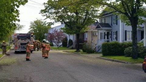 Intervention du Service incendie sur la 9e à Montmagny