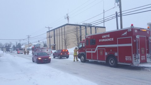 Les pompiers de Montmagny se déplacent chez Telus Québec