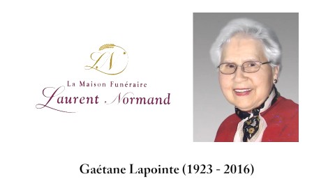 Gaétane Lapointe (1923 - 2016)